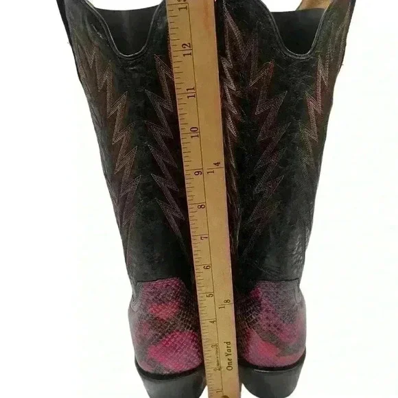 Johnny Ringo Women’s Marble Exotic Pink Black Cowgirl Western Boots Size 9.5 B - Picture 9 of 16